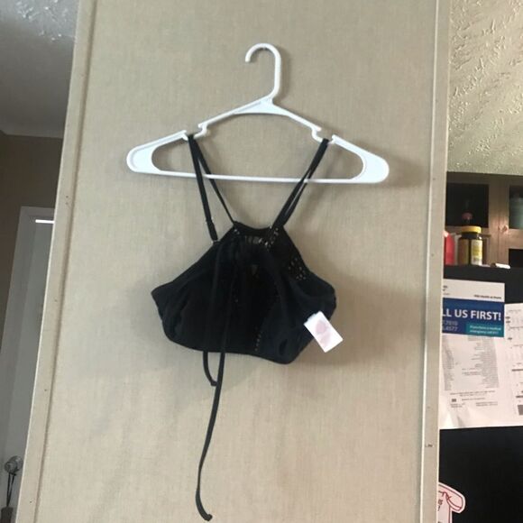 Xhilaration Black Crochet Bikini Top Medium - Picture 7 of 11